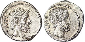 Republic M. Junius Brutus (54 BC) Denarius ... 