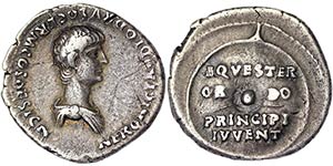 Empire Nero as caesar Denarius Rome 51 ... 