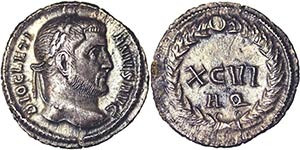 Empire Diocletianus (284-305 AD) Argenteus ... 