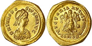 Empire Theodosius II (402-450 AD) Tremissis ... 