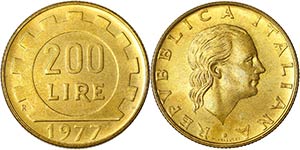 Italy Italian republic (1946-date) 200 Lire ... 