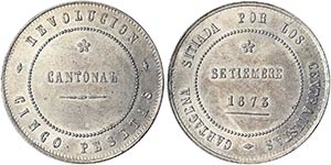 Spain Kingdom Revolutionary coinage (1873) 5 ... 