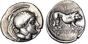 Lucania Hyele (Elea-Velia)  Didrachm 340-334 ... 