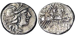 Republic C. Renius (138 BC) Denarius Sear ... 