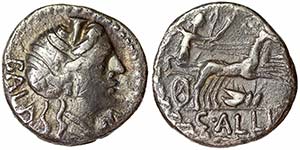 Republic C.Allius Bala (92 BC) Denarius Rome ... 