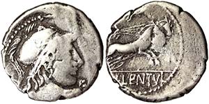 Republic Cornelius Lentulus (88 BC) Denarius ... 