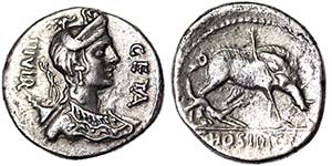Republic C. Hosidius (68 BC) Denarius Rome ... 