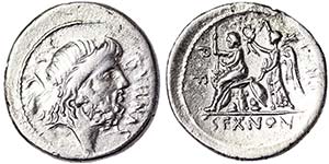 Republic M. Nonius Sufenas (57 BC) Denarius ... 