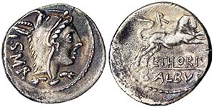 Republic L. Thorius Balbus. 105 BC,Denarius ... 