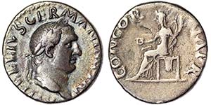 Empire Vitellius (69 AD) Denarius Rome RIC ... 