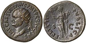Empire Vespasianus (69-79 AD) Dupondius Rome ... 