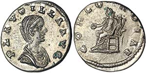 Empire Plautilla (202-205) Denarius Rome RIC ... 