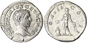 Empire Geta (198-212 AD) Denarius Rome ... 