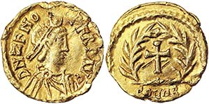 Empire Zeno (474-491 AD) Tremissis Rome Flan ... 