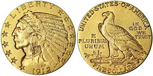 United States  5 Dollars (Indian head) 1912 ... 