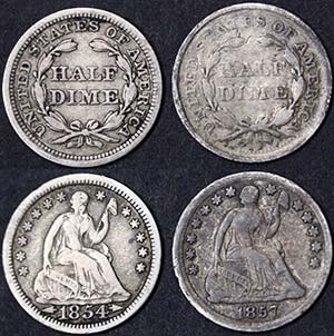 United States  Half Dime Lot with 2 pcs.: ... 