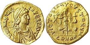 EmpireAnastasio I (491-518 AD) Tremissis ... 