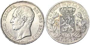BelgiumLeopold I (1831-1865) 5 Francs 1853 ... 