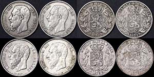 BelgiumLeopold II (1865-1909) 5 Francs Lot ... 
