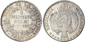 Bolivia Republic (1825-date) 1 Boliviano ... 