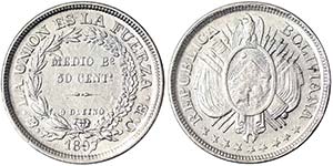 Bolivia Republic (1825-date) 50 Centavos ... 