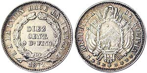 Bolivia Republic (1825-date) 10 Centavos ... 