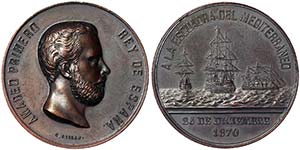 Spain KingdomAmadeo I (1871-1873) Medal ND ... 