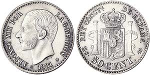 Spain KingdomAlfonso XII (1874-1885) 50 ... 