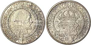 Sweden KingdomGustav V (1907-1950) 2 Kronor ... 