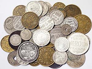 Tunisia Lot 51 pcs.: Various coins and ... 