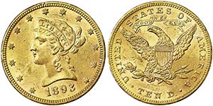 United States 10 Dollars (Liberty head) 1893 ... 