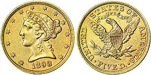United States 5 Dollars (Liberty head) 1898 ... 