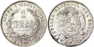 Uruguay Republic (1830-date) 1 Peso 1895 KM ... 