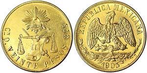 Mexico Second republik (1864-) 20 Pesos 1903 ... 