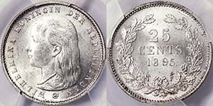 Netherlands Wilhelmina I (1890-1948) 25 cent ... 