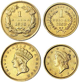 United States  1 Dollar Gold Lot of 2 pcs.: ... 