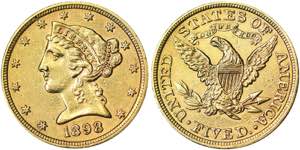 United States  5 Dollars (Liberty head) 1898 ... 