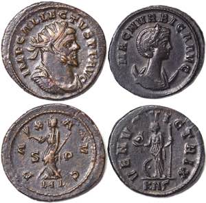 Empire  Lot 2 pcs.: Allectus (293-296 AD) ... 
