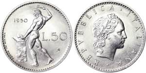Italy Italian republic (1946-date),  50 Lire ... 