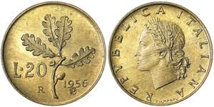 Italy Italian republic (1946-date),  20 Lire ... 