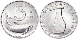 Italy Italian republic (1946-date),  5 Lire ... 