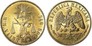 Mexico, Second republic (1864-) 20 Pesos ... 