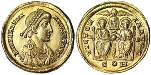 Empire, Valentinian II (375-392 AD) Solidus ... 