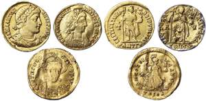 Empire,  Solidus 3 pcs.: Valentinianus I ... 
