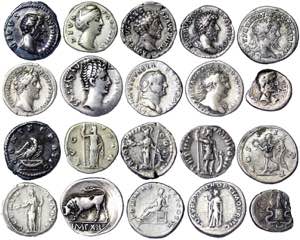 Empire,  Denarius Lot of 10 pcs.: Antoninus ... 