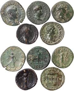 Empire,  Lot 5 pcs.: Gordianus III Pius ... 