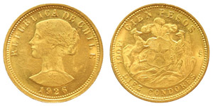 Chile Republic  Republic 100 Pesos 1926 ... 