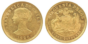 Chile Republic  Republic 50 Pesos 1926 ... 