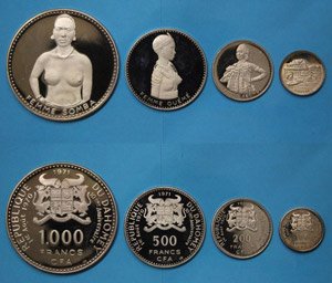 Dahomey Republic  Republic Lot. 4 coins 1000 ... 