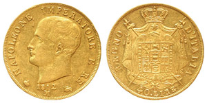 Italy Milan  Napoleon I (1805-1814) 40 Lire ... 